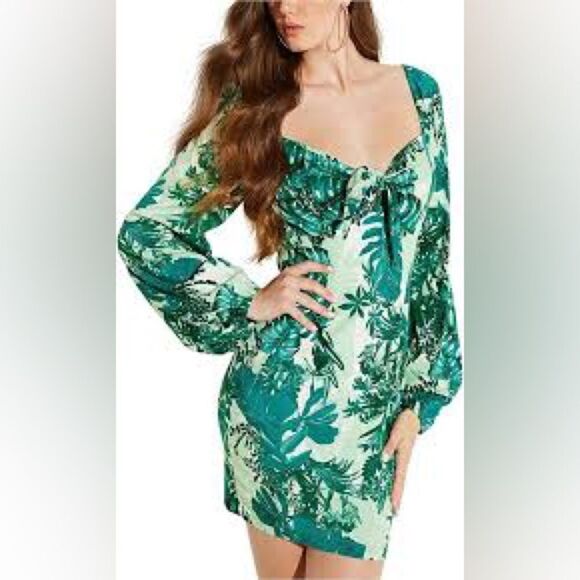 Guess Junglescape long sleeve mini dress - M - Picture 1 of 9